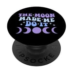 Moon Phase Witchy New Age Retro Witch Groovy Purple Blue PopSockets Swappable PopGrip