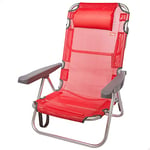 Aktive - Chaise Pliante, Multi-Position et en Aluminium Rouge