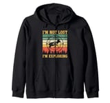 I'm not lost I'm exploring Retro men women Hunting Season Zip Hoodie