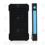 HTBE® Solar Power Bank Utomhus multifunktionell ficklampa Stor kapacitet 20000mAh Power Bank Svart Blå