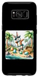 Coque pour Galaxy S8 Lapin de Pâques pirate à la recherche d'un trésor. île