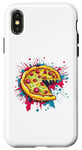 Coque pour iPhone X/XS Tranche de pizza colorée Explosion Art Fun