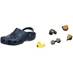 Crocs Classic, Sabots Mixte, Marine, 49/50 EU + Lot de 5 Personnalisez Jibbitz, Breloques pour Chaussures,Multicolore, Taille Unique