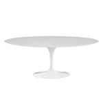 Knoll - Saarinen Oval Table For Outdoor, Oval, 198 x 121 cm, Vitt underrede - Utendørs spisebord - Eero Saarinen - Hvit - Metall/Stein