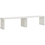 Banc de jardin extensible blanc 212,5x40,5x45cm bois massif pin