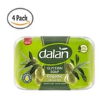 4 x 100g Dalan Natural Glycerin Soap with Organic Olive Oil Moisture Your Skin