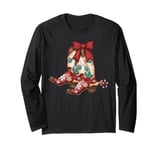 Retro Cowgirl Boots Coquette Bow Western Howdy Christmas Long Sleeve T-Shirt