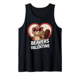 Beavers Are My Valentine Cute Beaver Heart Valentines Day Tank Top