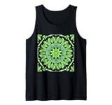 Ailanthus Leaves Pattern Design Cut Out Lime And Tea Tank Top