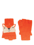 JoJo Maman Bébé Kids' Fox Gloves, Rust Orange