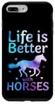 Coque pour iPhone 7 Plus/8 Plus Life Is Better With Horses Adorable cheval à cheval