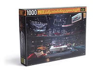 Fallout 1000-Piece Jigsaw Puzzle - A Quiet Night - Depicting the Chryslus showroom after all the hustle and bustle, full of automated sentries guarding the new Chryslus vehicles