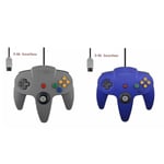 2-pack Klassisk Trådbunden N64-kontroll Retrospel 64-bitars Spelkontroll Joystick Ersättningskontroll 21 2pcs