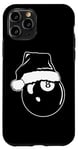 Coque pour iPhone 11 Pro Boule de billard Noël Joueur de queue de billard sportif