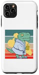 Coque pour iPhone 11 Pro Max Les gens du matin, un dinosaure groggy, un peignoir, un café