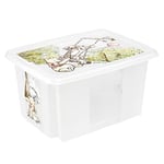 keeeper Winnie l'Ourson Boîte de Rangement avec Couvercle, Pivotante et Empilable, Pour Enfants, 15 L, Karolina, Natural Transparent