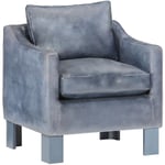 Prolenta Premium - Furniture Limited - Chaise cabriolet Gris cuir véritable