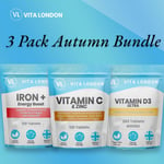 Autumn Set - Vitamin C & Zinc + Vitamin D3 Ultra + Iron B12 Energy Tablets