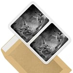 2 x Rectangle Stickers 7.5cm BW - Caracal African Lynx Cat  #38979