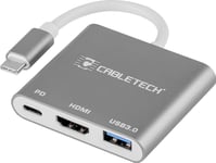 Cabletech Station/Replicator Connector Cabletech Adapter Type C Plug - Usb 3.0 Hdmi 2.0 Type C Sockets | C18-1