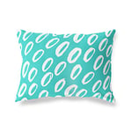 BonaMaison Housse de Coussin décorative, Motif Turquoise, Blanc, taies d'oreiller décoratives pour Salon, canapé, Chambre à Coucher, Dimensions 45 x 60 cm