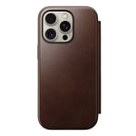 Nomad iPhone 16 Pro Modern Horween Leather Folio MagSafe Rustic Brun