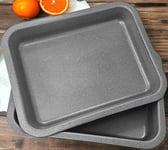 2x 23 cm Single Portion Oven Baking Tray Roasting Pans Non-stick Made in England