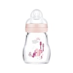 MAM Feel Good Gourde en verre pour bébé 170 ml - Bouteille de lait avec ouver...