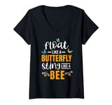 Womens Float Butterfly sting like a Bee | Butterfly butterfly-lover V-Neck T-Shirt