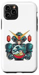 Coque pour iPhone 11 Pro Ramen Japonais Mecha Robot Géant La Grande Vague Anime