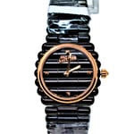 Jean Paul Gaultier Womens Bord Cote Black PVD Bracelet Watch 8504104