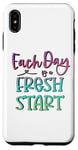 Coque pour iPhone XS Max Citation inspirante « Each Day Is a Fresh Start »