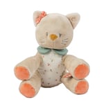 Nattou Peluche en Coton et Velours, Doudou Lana la Chatte, Compagnon de Route dès la Naissance, env. 32 cm, Mila, Zoë et Lana, Beige