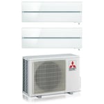 Electric dual split inverter air conditioner series kirigamine style msz-ln 12+12 avec mxz-2f53vf pearl white r-32 wi-fi integrated colour