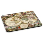 VINTAGE OLD WORLD MAP 5 PC COMPUTER MOUSE MAT PAD - Round Globes Retro Travel