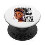 I Am The Storm - Black History Month - Messy Bun Girl PopSockets Adhesive PopGrip