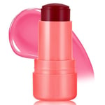 Rouge à Lèvres en Gelée, Makeup Blush Jelly Blush Stick Blush Léger et Aérien Teinture Transparente pour Yeux Lèvres et Joues,6.5g（01）