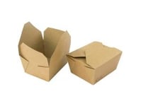 Takeaway Box 400 Ml 90X90x52 Mm Fsc-Märkt Kartong Med Biocoating Brun,8 Ps X 50 St/Krt