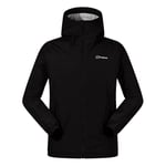 Berghaus Men's Deluge Pro Insulated Waterproof Shell Jacket | Adjustable | Durable Coat | Rain Protection, Black 3.0, XS