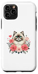 Coque pour iPhone 11 Pro Roses Flowers Himalayan Cat