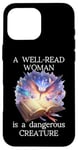 Coque pour iPhone 16 Pro Max A Well Read Woman is a Dangerous Creature Floral Book Reader