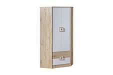 Klacksberg Garderobe 87x87x190 cm - Beige / Hvit Hjørnegarderobe Hvit,Beige