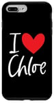 Coque pour iPhone 7 Plus/8 Plus Cœur personnalisé avec inscription « I Love Chloe »