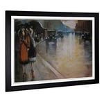 Big Box Art Framed Print of Lesser URY Berlin Street 2 Design | Wall Art Picture | Home Decor for Kitchen, Living, Dining Room, Bedroom, Hallway, Office, Black, A2 / 24.5x18 Inch / 62x45cm