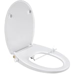 SAMODRA Abattant WC Forme O Bidet Cuvette Toilette Seat Cuvette Toilette Lunette Bidet Toilettes WC Avec Frein De Chute Lavage Des Hanches, Lavage FéMinin & Auto - Nettoyage (Forme O)