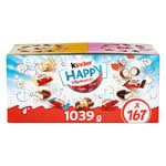 Kinder Chocolate Exclusive Happy Moments Bulk Christmas Chocolate Gift, Share Box, Assorted Kinder Chocolate, 167 pieces, 1kg