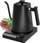 1L Electric Gooseneck Kettle for Coffee & Tea Smart Variable Temperature Black.