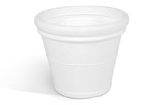 Kloris Vase pour Plantes Rond Lisse Double Bord Mod.40 Blanc polyéthylène diamètre extérieur 41 cm Hauteur et Profondeur 37 cm sous Forme Incluse