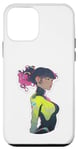 Coque pour iPhone 12 mini Purple & Black Hair Cyber-punk Anime & Manga Style Girl