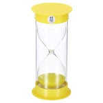 45 Min Sand Timer, Round with Plastic Cover, Count Down Sand Clock Glass Yellow